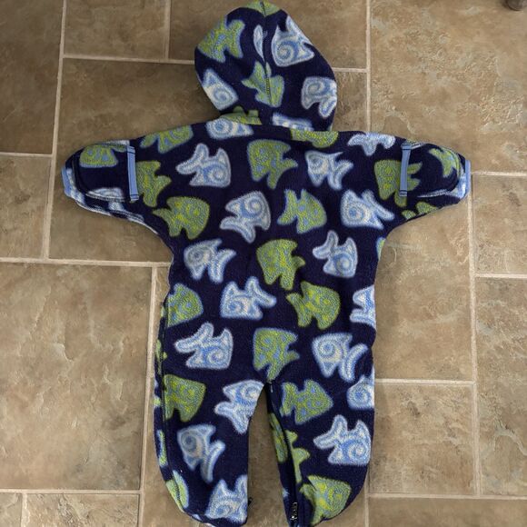 Patagonia Fleece Bunting Baby Infant 3-6 Months Zen Turtle Fish VINTAGE 90s RARE - Picture 10 of 10